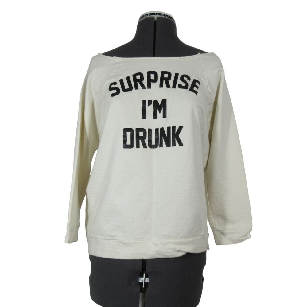 Kotton Click Graphic‎ Sweatshirt Women's M Oversized French Terry Boat Neck
